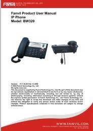 Fanvil Product User Manual IP Phone Model: BW320
