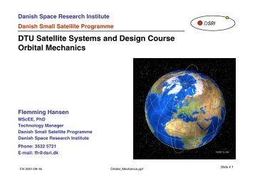 DTU Satellite Systems and Design Course Orbital Mechanics - CRN
