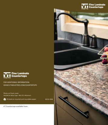 VT Countertops available from: FOR ADDITIONAL INFORMATION ...