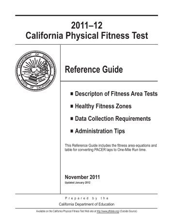 Reference Guide 2011â12 California Physical Fitness Test