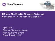 FIN 48 â The Road to Financial Statement Consistency or The Path ...