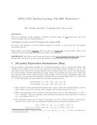 10701/15781 Machine Learning, Fall 2009: Homework 5
