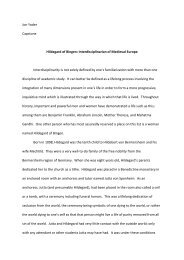 Hildegard of Bingen: Interdisciplinarian of Medieval Europe