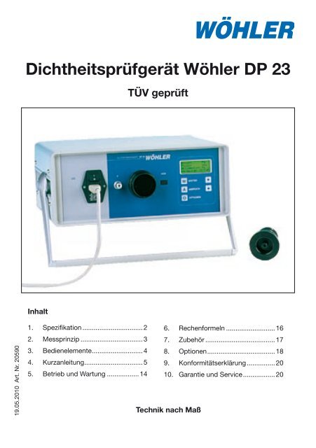 Dichtheitsprüfgerät Wöhler DP 23