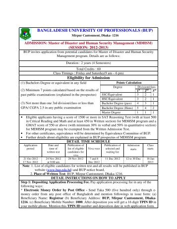 BANGLADESH UNIVERSITY OF PROFESSIONALS (BUP)