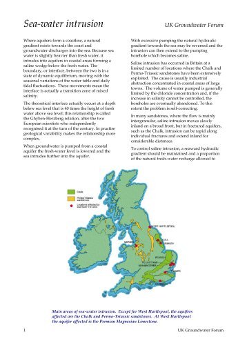 Seawater intrusion - The UK Groundwater Forum