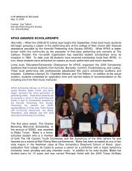 KPAS AWARDS SCHOLARSHIPS - Kerrville Performing Arts Society