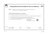 Training Observation Checklist for Area Co-ordinators