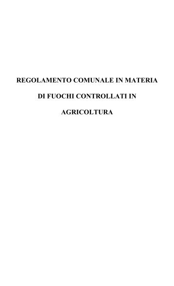 REGOLAMENTO FUOCHI IN AGRICOLTURA - Comune di Trappeto