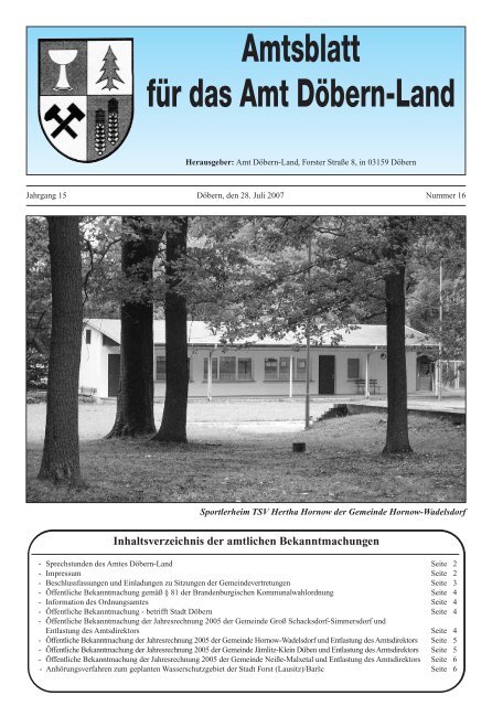 Amtsblatt für das Amt Döbern-Land