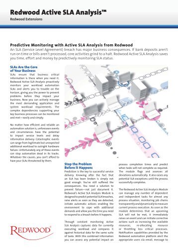 Datasheet Redwood Active SLA Analysis Predictive Monitoring with