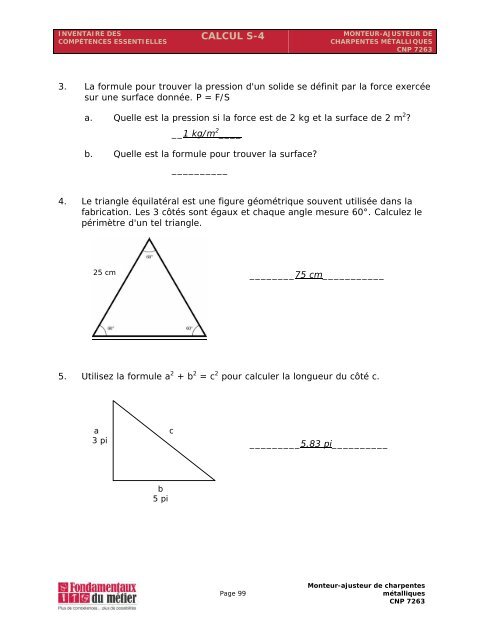 Manuel des compétences essentielles : Monteur-ajusteur de ...