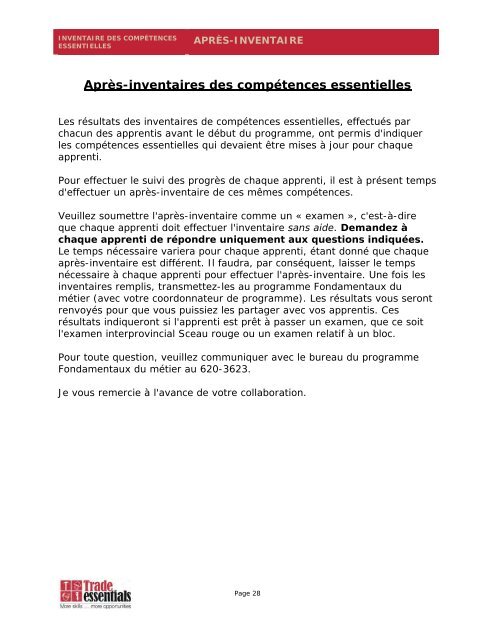 Manuel des compétences essentielles : Monteur-ajusteur de ...