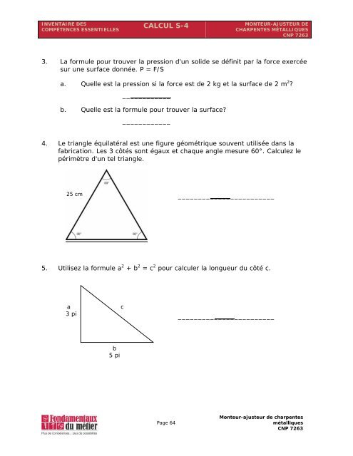 Manuel des compétences essentielles : Monteur-ajusteur de ...