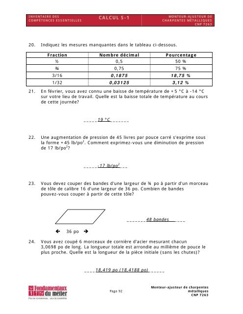 Manuel des compétences essentielles : Monteur-ajusteur de ...