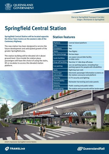 Springfield Central Station factsheet - Queensland Rail