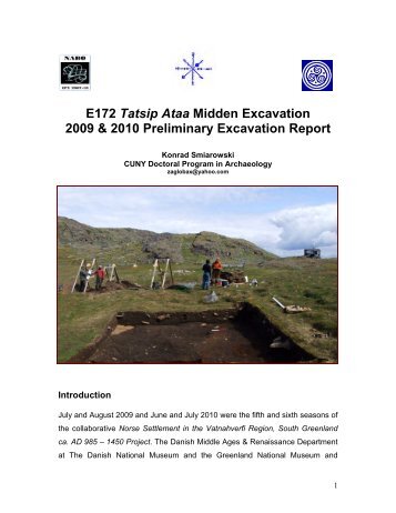 E172 Tatsip Ataa Midden Excavation 2009 & 2010 ... - Nabo