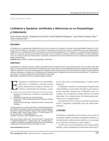 Linfedema y lipedema: similitudes y diferencias en su fisiopatología ...