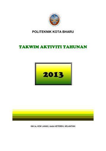 takwim pkb 2013 - Politeknik Kota Bharu