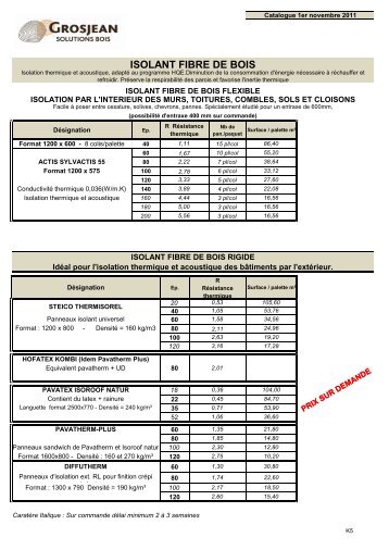 K3 Isolants Naturels.pdf - Tarifs Grosjean Bois