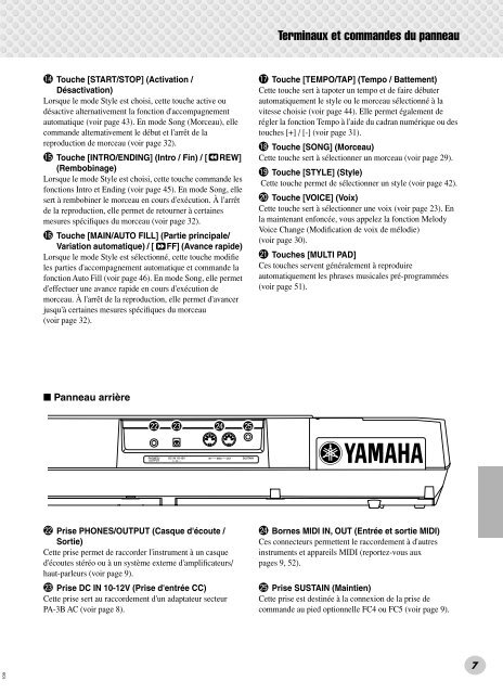 2 Modifiez la valeur. - Yamaha