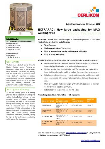 EXTRAPAC - Air Liquide Welding