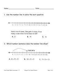 1. Use the number line to solve the next question. 2. Which number ...