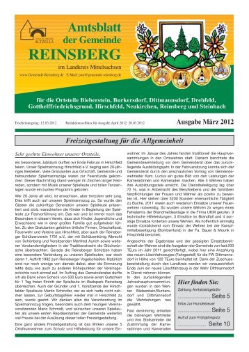 12.03.2012 - der Gemeinde Reinsberg