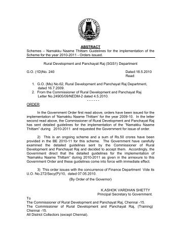 Namakku Naame Thittam Guidelines for the ... - Tnrd.gov.in