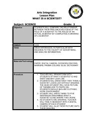 Arts Integration Lesson Plan WHAT IS A SCIENTIST? Subject ...