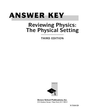 ANSWER KEY Reviewing Physics - The Bronx High School of Science