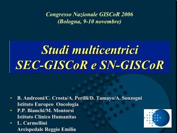 Studi SEC e linfonodo sentinella - GISCoR