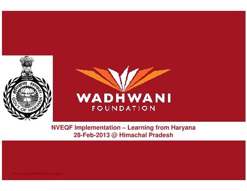 Workshop on Vocational Education-PPT by WADHWANI ...