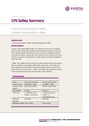 GPS Safety Summary GPS Safety Summary - Evonik Industries