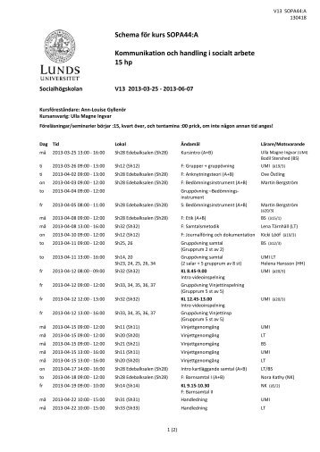 SOPA44:A Kommunikation och handling i socialt arbete