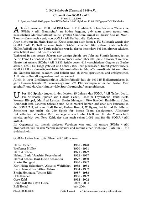 Chronik der SOMA.pdf - 1. FC Sulzbach