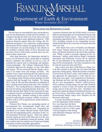 Department of Earth & Environment - eDisk - Franklin & Marshall ...