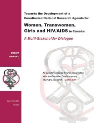 Women's Research Agenda Final Event Report - Canadian AIDS ...