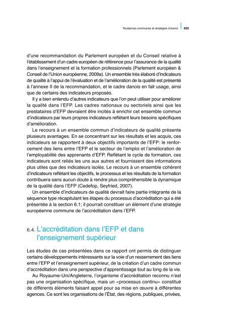 Assurer la qualitÃ© dans l'enseignement et la ... - Cedefop - Europa