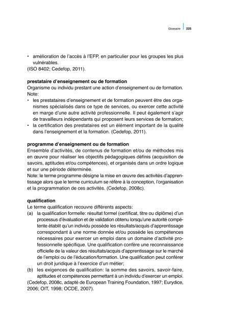 Assurer la qualitÃ© dans l'enseignement et la ... - Cedefop - Europa