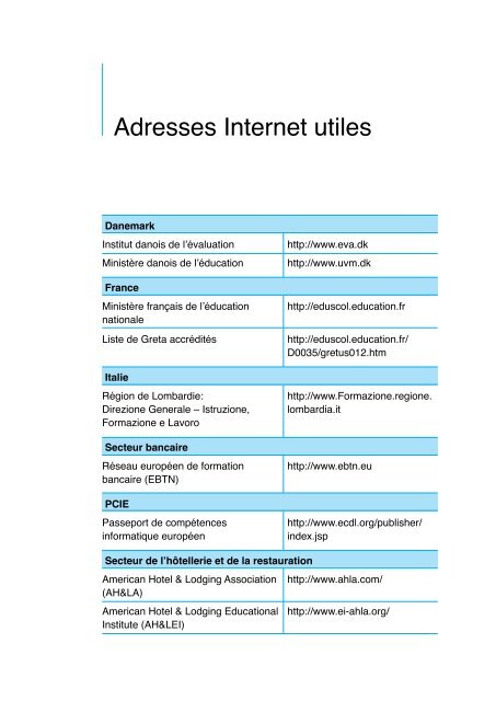 Assurer la qualitÃ© dans l'enseignement et la ... - Cedefop - Europa