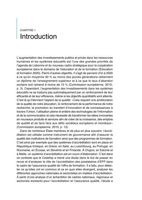 Assurer la qualitÃ© dans l'enseignement et la ... - Cedefop - Europa