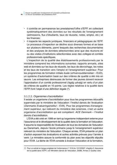 Assurer la qualitÃ© dans l'enseignement et la ... - Cedefop - Europa