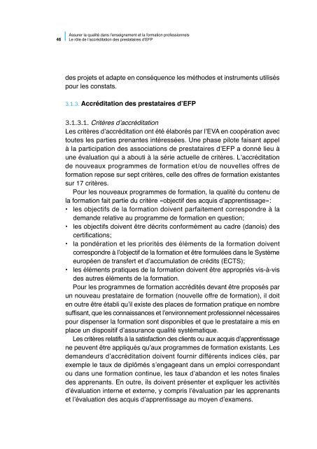 Assurer la qualitÃ© dans l'enseignement et la ... - Cedefop - Europa