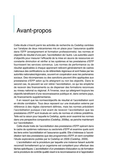 Assurer la qualitÃ© dans l'enseignement et la ... - Cedefop - Europa