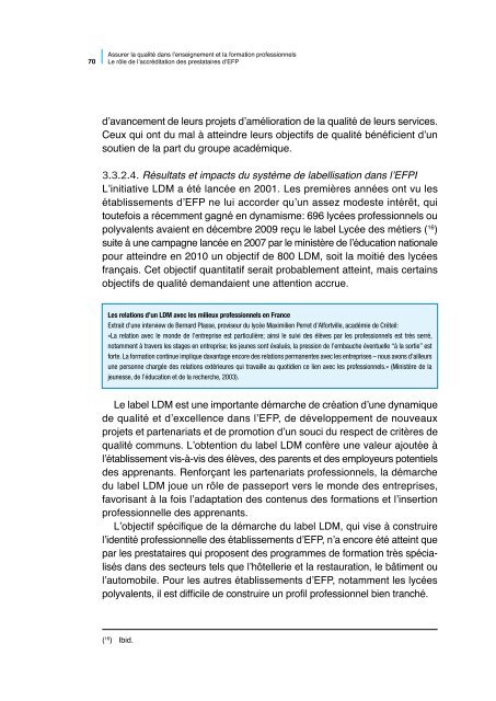 Assurer la qualitÃ© dans l'enseignement et la ... - Cedefop - Europa