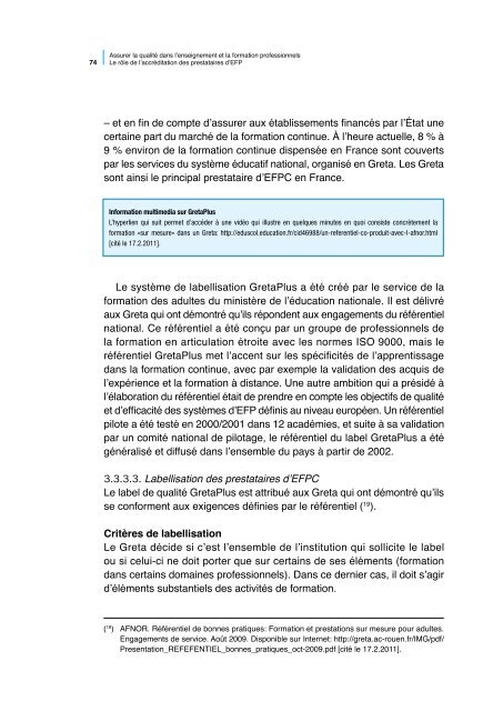 Assurer la qualitÃ© dans l'enseignement et la ... - Cedefop - Europa