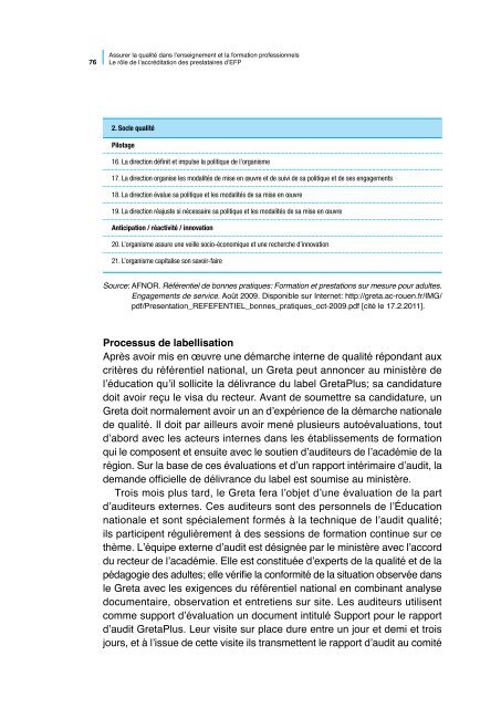 Assurer la qualitÃ© dans l'enseignement et la ... - Cedefop - Europa