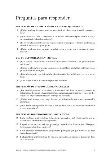 Preguntas y Recomendaciones de la GPC para la Seguridad del ...