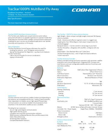 TracStar1000P6 MultiBand Fly-Away